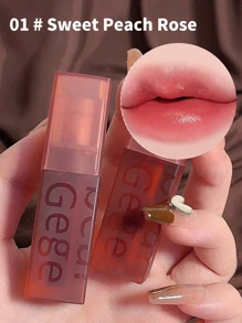 Gege Bear Liquid Lipcolor, brillo de labios brillante, maquillaje de labios de copa antiadherente resistente al agua de larga duración para mujeres - Rojo - Ver 2