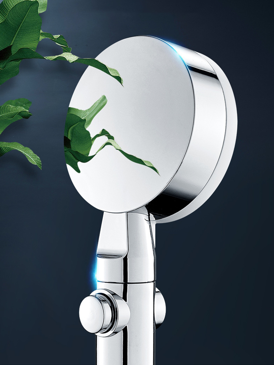 Silver Supercharged Showerhead With Bathroom Universal Joint Interface
