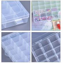 Craft Storage Boxes with Compartments Large 36 Grids Jewelry Storage Box Adjustable Craft Boxes with Compartments Clear Plastic Box with Lid Embroidery Thread Storage Box for Sewing Threads Organizer - Clear - View 7