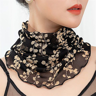 Women Snood Leaf Pattern Sun Protection Neck Gaiter