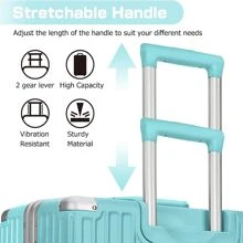 20in Mint Green Carry On Luggage Aluminium Frame Suitcase Hard Shell TSA Lock No Zipper - Mintgreen 24 inches - View 7