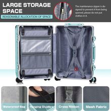 20in Mint Green Carry On Luggage Aluminium Frame Suitcase Hard Shell TSA Lock No Zipper - Mintgreen 24 inches - View 4