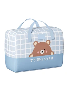 1pc Cartoon Bear Print Quilt Storage Bag - Blue - View 7