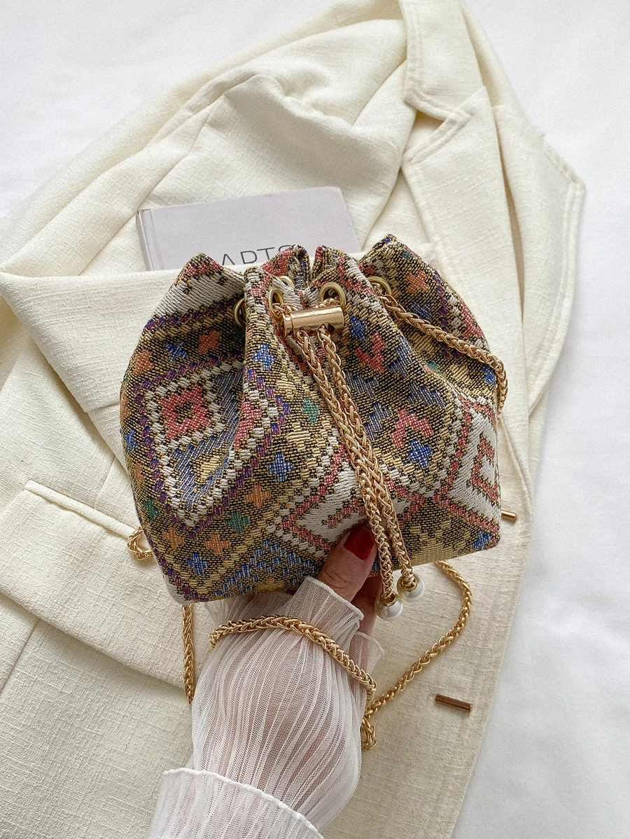 Bolso bandolera de diseño de cordón con bloques de color de moda, regalo de San Valentín