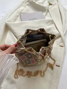 Bolso bandolera de diseño de cordón con bloques de color de moda, regalo de San Valentín