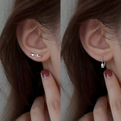 BALMORA 1 Thời Trang Ngọt S925 Bạc Bông Tai Tulip Thích Hợp Cho Phụ Nữ Mặc Hàng Ngày
