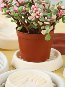 2入組塑膠花盆排水盤子 - 白色 - 查看 2