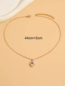 1 chiếc vòng cổ mặt hình giọt dầu tối giản hình bàn tay quỷ dành cho nữ (Tránh tiếp xúc với nước) - Vàng - Xem 3
