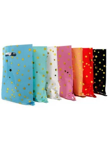 10件星形图案礼品袋，圣诞节 - 彩色 - 查看 2