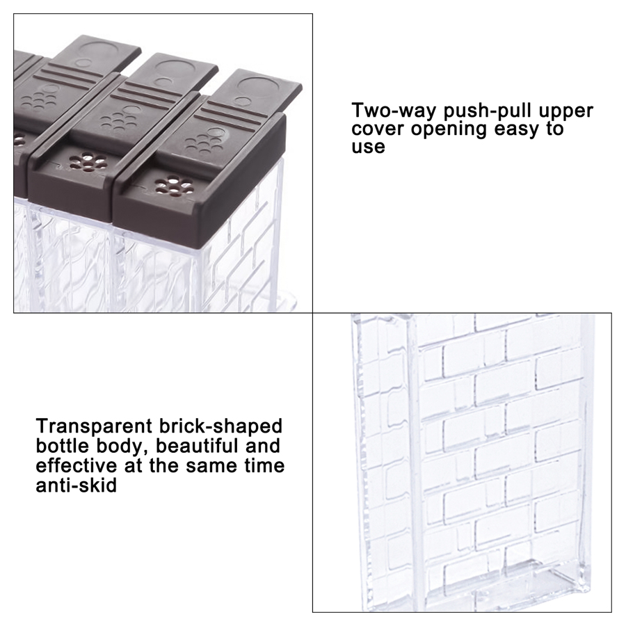 Plastic Seasoning Box, Set of 6 Spice Shaker Box with tray, Camping