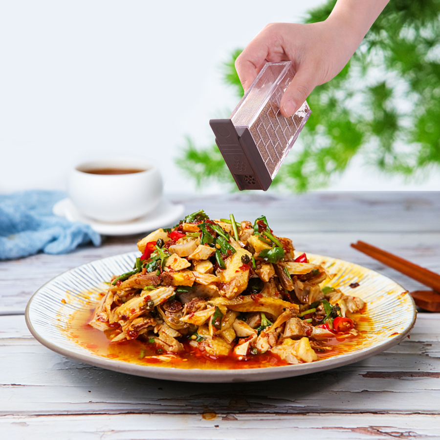 Plastic Seasoning Box, Set of 6 Spice Shaker Box with tray, Camping