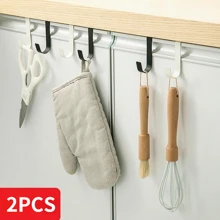 MUZIHOK 2 Stück weiße Küchenschranktür Rückhaken ohne Bohren, Badezimmertür Rückhaken, multifunktionale Ablage Haken, Schubladen Kleiderbügel Dekorationen, Festdekor, Raumdekoration, Heimdekoration, Schlafzimmerdekoration, Organizer, Heimspeicherung, Weiß T-Shirt Damen, Schwarze Hosen Damen, Winter Damenkleidung, Kleid, Winterkleidung für Damen, Elegante Damenkleider, Weiße Bluse für Damen, Langarm, Weißer Jumpsuit für Damen, Frühjahrskleider für Damen, Frühlingsoutfits für Damen, Frühling, Frühlingskleidung, Minimalistisch, Sommerobertteile - Weiss - Übersicht 2