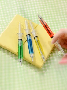 4 支随机颜色注射器形圆珠笔，创意办公学校用品 - 彩色 - 查看 5