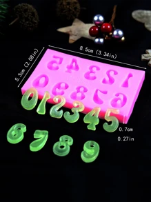 1入組數字設計DIY矽膠模具 - 粉色 - 查看 3