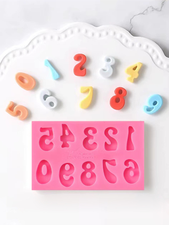 1入組數字設計DIY矽膠模具