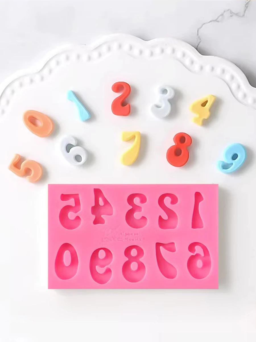1入組數字設計DIY矽膠模具 - 粉色 - 查看 1