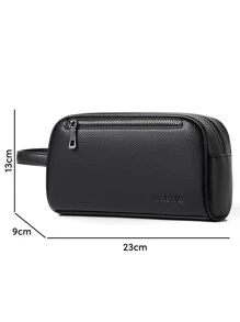 Portable Washing Toiletry Bag Men's Handbag For Sports Small Black Clutch Bag With Zipper And Litchi Pattern Wash Bag Toiletry Bag Outdoor Work And School Essentials Present Valentines Gifts Black Bag Winter Back To School Valentine Gifts For Men Vintage The Sporty Life Men Wallet Vacation Gift Bag Bag Pack Handbags Spring Vintage Bags Mini Bag Small Bag Business Pillow Bag Men Men's Gifts Father Day Gift Holiday Essentials Bags For Holiday Pouch Wristlet Wallet Travel Essential Purse Organizer Christmas Gifts