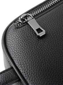 Portable Washing Toiletry Bag Men's Handbag For Sports Small Black Clutch Bag With Zipper And Litchi Pattern Wash Bag Toiletry Bag Outdoor Work And School Essentials Present Valentines Gifts Black Bag Winter Back To School Valentine Gifts For Men Vintage The Sporty Life Men Wallet Vacation Gift Bag Bag Pack Handbags Spring Vintage Bags Mini Bag Small Bag Business Pillow Bag Men Men's Gifts Father Day Gift Holiday Essentials Bags For Holiday Pouch Wristlet Wallet Travel Essential Purse Organizer Christmas Gifts