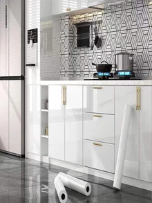 1卷素色防油廚房貼紙 - 白色 - 查看 2