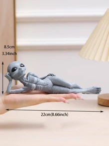 1入組ABS裝飾物件現代外星人造型家居裝飾工藝品 - 灰色 - 查看 3