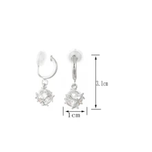 1pair Sweet, Fashionable, And Elegant Clip-on Earrings With Synthetic Cubic Zirconia Stones - Gold - View 6