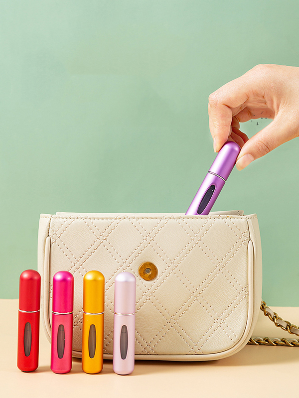 1pc/2pcs/3pcs 5ml Mini Refillable Spray Bottle For Perfume With Round Head Random Color