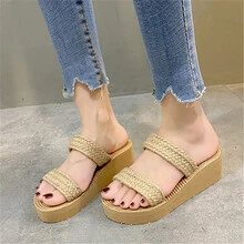 度假拖鞋適合女士,編織細節雙帶拖鞋 - 彩色 - 查看 10