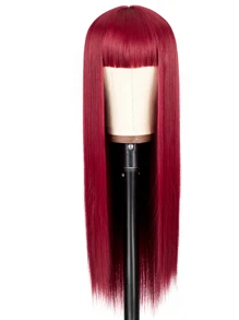 Burgundy Synthetic Woven Wig - Burgundy - View 5