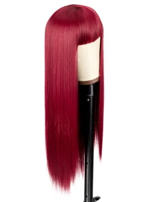 Burgundy Synthetic Woven Wig - Burgundy - View 2
