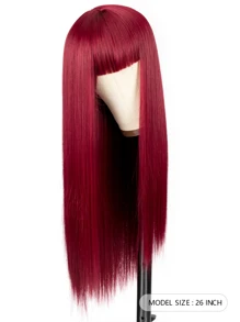 Burgundy Synthetic Woven Wig - Burgundy - View 6