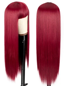 Burgundy Synthetic Woven Wig - Burgundy - View 3