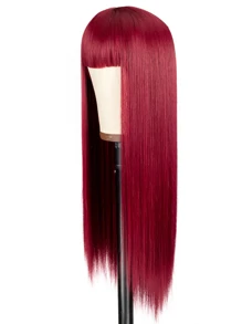 Burgundy Synthetic Woven Wig - Burgundy - View 4