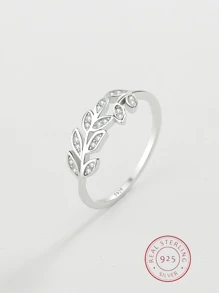 S925 Sterling Silver Geometric Ring With Micro-set Stones For Women - White - View 1