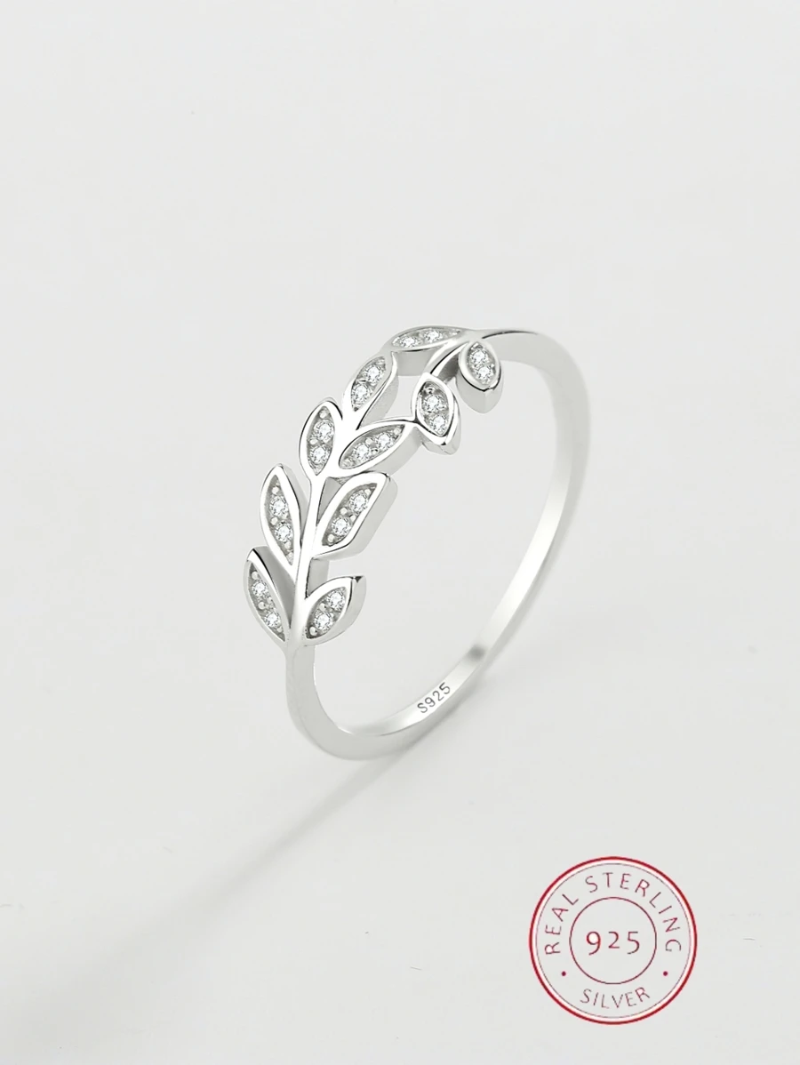 S925 Sterling Silver Geometric Ring With Micro-set Stones For Women - White - View 1