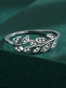 S925 Sterling Silver Geometric Ring With Micro-set Stones For Women - White - View 6