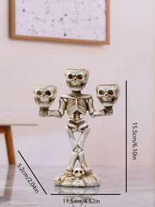 1入組骷髏形狀燭臺適用於晚上派對裝飾和假期裝飾用品 - 銅色 - 查看 5