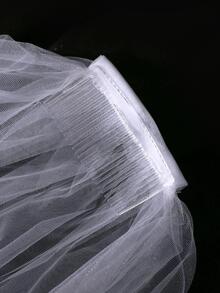 1 tấm mạng che mặt cô dâu viền sò kèm lược chải tóc trang phục mùa thu cho phụ nữ - trắng - Xem 4