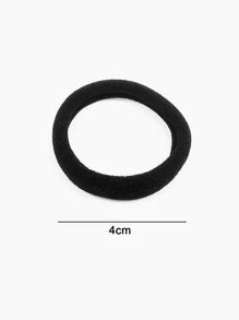 20入組素色髮圈 - 黑色 - 查看 6