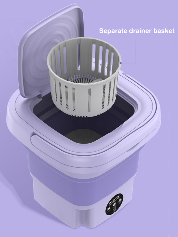 1pc Foldable ABS Mini Washing Machine, Modern Violet Purple Washing
