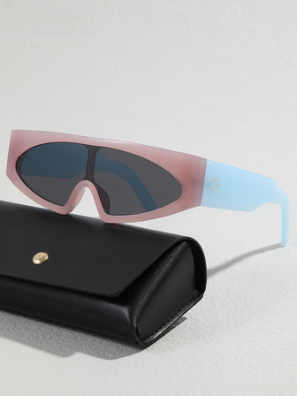 Color Block Flat Top Fashion Glasses