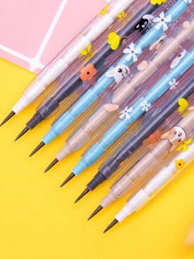 4入組可補充的自動鉛筆+96入組鉛芯，HB 0.5mm芯，適用於學生文具，自動旋轉鉛芯，黑色 - 彩色 - 查看 2