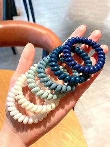 6pcs Solid Coil Wire Hair Tie - Multicolor - View 5