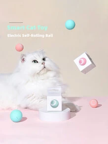 1pc Smart Cat Toys Automatic Rolling Ball Electric Cat Toys Interactive For Cats Training Self-moving Kitten Toys Pet Accessories - Pink - View 2