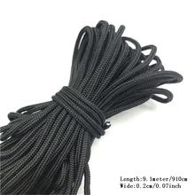 9米2毫米繩索尼龍線繩索繩帶項鍊繩用於首飾製作用於編制尼龍繩手環 - 黑色 - 查看 2