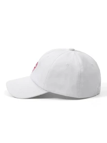 Men Heart Embroidered Baseball Cap - White - View 3