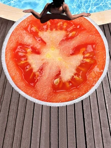 1 pieza Toalla de playa tomate patrón - Multicolor - Ver 1