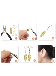 300pcs Hypoallergenic Earring Hooks Basic Components For Jewelry Making - Silver - View 2