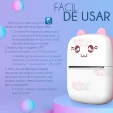 ABS Mini Portable Wireless Rechargeable Kitten Office Thermal Printer With A Roll - Pink - View 3