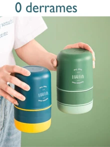 Caja térmica de almuerzo de acero inoxidable con capacidad de 710ml, incluye cuchara. Útiles escolares, de vuelta a la escuela. - Rosa - Ver 5