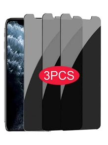 3pcs Privacy Screen Protector Compatible With iPhone15/15Plus/15Pro/15Promax - Black - View 1